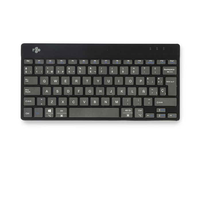 R-Go Tools Clavier ergonomique R-Go Compact Break - Clavier compact Bluetooth avec logiciel de pause, Layout QWERTY (Espagnol), Noir