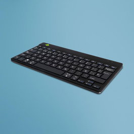 R-Go Tools Clavier ergonomique R-Go Compact Break - Clavier compact Bluetooth avec logiciel de pause, Layout QWERTY (Espagnol), Noir