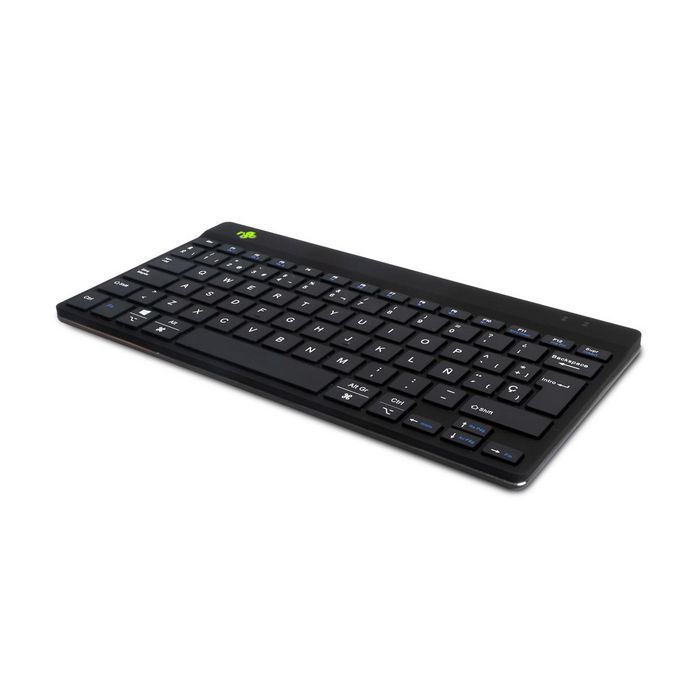 R-Go Tools Clavier ergonomique R-Go Compact Break - Clavier compact Bluetooth avec logiciel de pause, Layout QWERTY (Espagnol), Noir
