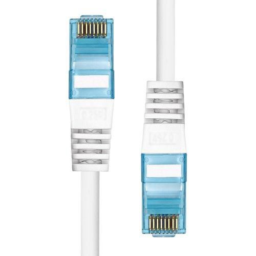 ProXtend Câble Ethernet CAT6A U/UTP 7 m Blanc LSZH en Cuivre Pur 24 AWG avec Connecteur 50"U Doré et PoE+