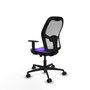 Chaise Jorquera Synchrone/Traslack tissu Violet Maille Blanc Base en nylon noir Accoudoir 1D Sans appui-tête Roulettes 65mm nylon