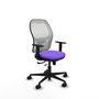 Chaise Jorquera Synchrone/Traslack tissu Violet Maille Blanc Base en nylon noir Accoudoir 1D Sans appui-tête Roulettes 65mm nylon