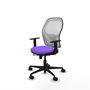 Chaise Jorquera Synchrone/Traslack tissu Violet Maille Blanc Base en nylon noir Accoudoir 1D Sans appui-tête Roulettes 65mm nylon