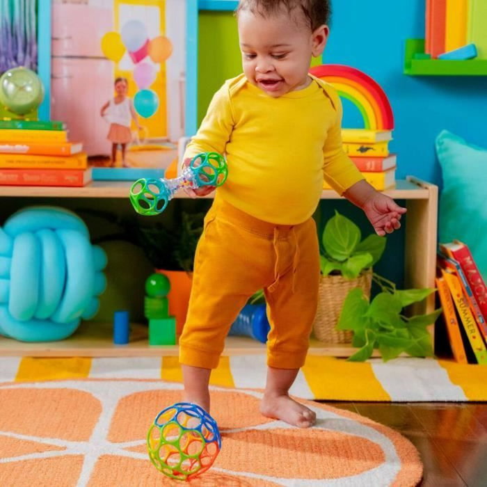 Bright Starts Coffret cadeau de naissance O'Ball avec hochet et balle classique multicolore Bright Starts Coffret cadeau de naissance O'Ball avec hochet et balle classique multicolore