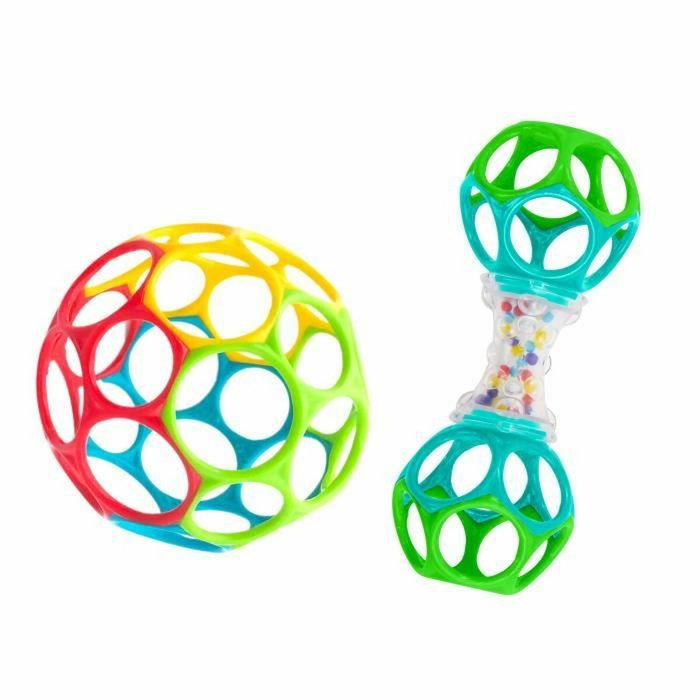 Bright Starts Coffret cadeau de naissance O'Ball avec hochet et balle classique multicolore Bright Starts Coffret cadeau de naissance O'Ball avec hochet et balle classique multicolore