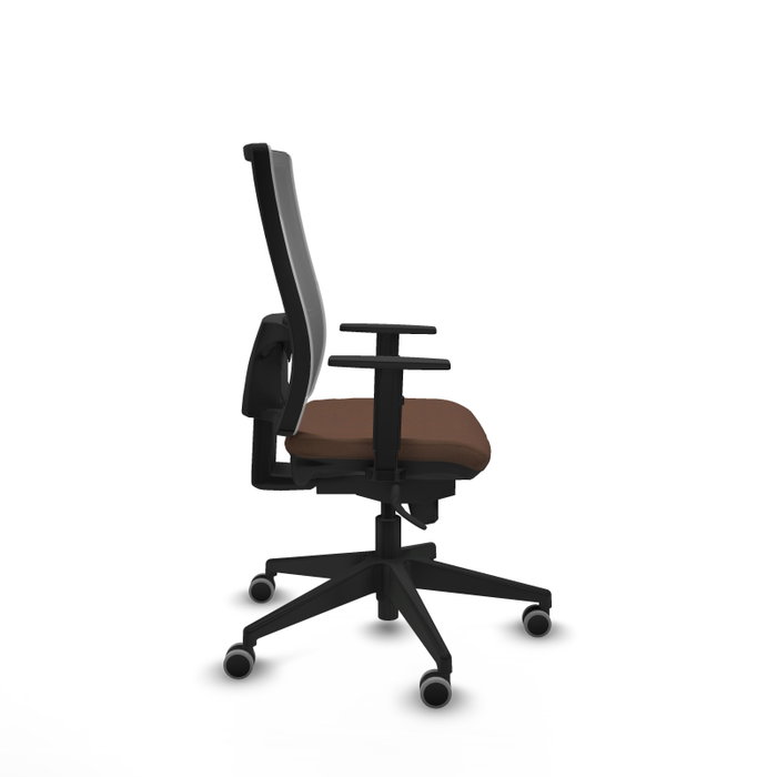 PIQUERAS Y CRESPO Chaise de bureau Horna, Marron foncé et gris, mécanisme synchrone