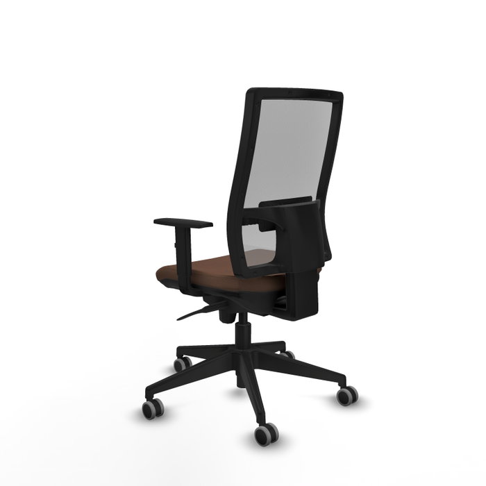 PIQUERAS Y CRESPO Chaise de bureau Horna, Marron foncé et gris, mécanisme synchrone