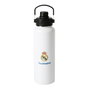 SAFTA Gourde isotherme Real Madrid 1200 ml, maintient chaud/froid, acier inoxidable 304, intérieur cuivre, sans BPA, avec paille