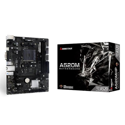 Biostar A520MHP Carte mère Micro ATX Socket AM4 Chipset AMD A520 DDR4 PCIe 3.0 HDMI VGA USB 3.2 Biostar A520MHP Carte mère Micro ATX Socket AM4 Chipset AMD A520 DDR4 PCIe 3.0 HDMI VGA USB 3.2
