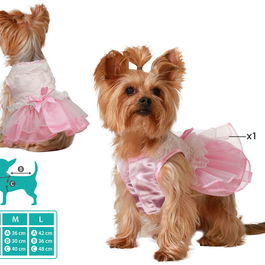 Costume de Princesse Rose avec Tutu pour Chien - Taille M, en Polyester, Thème Fantaisie