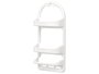 Berilo Étagère 3 Niveaux Blanc avec Crochets à Ventouse 26x62x12 cm Plastique (Set de 12)