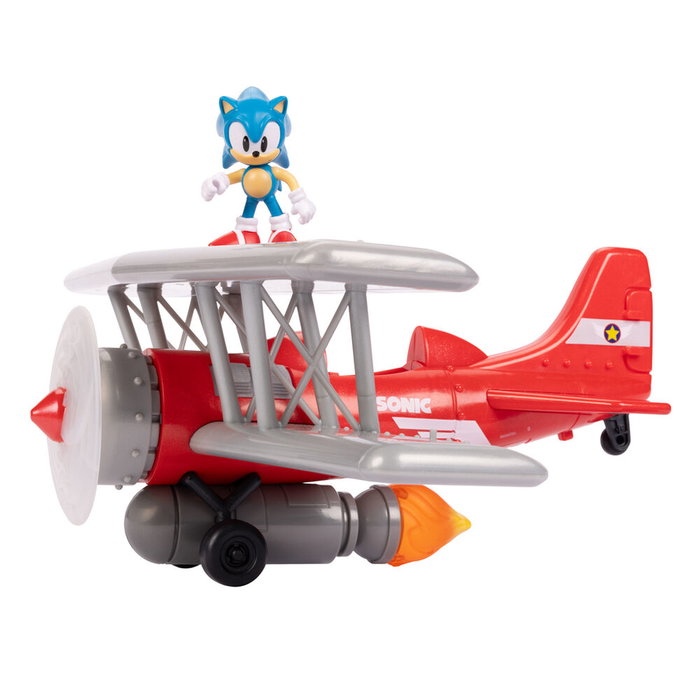 JAKKS PACIFIC Biplan Tornado de Sonic avec figurine de 6 cm