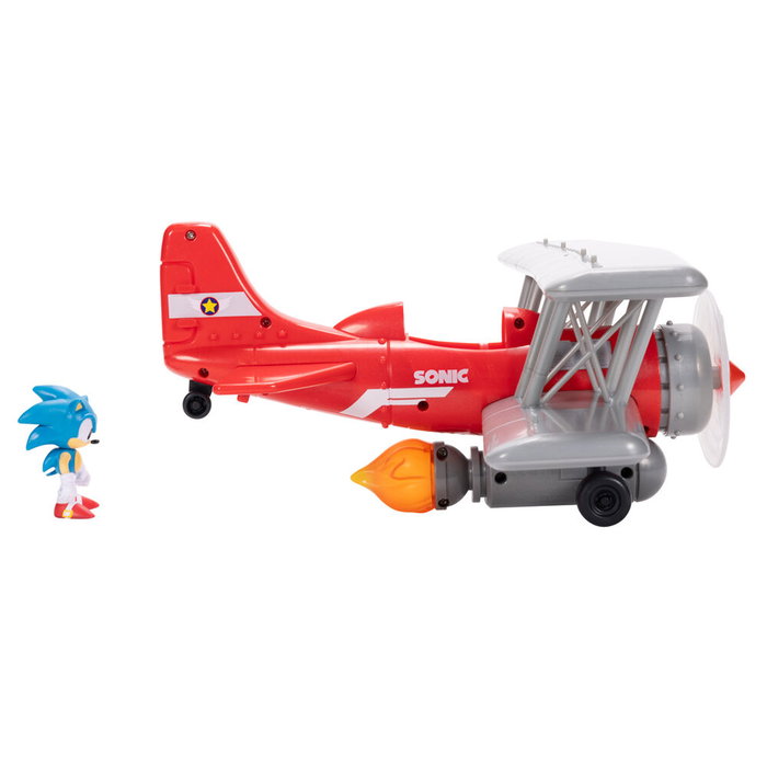 JAKKS PACIFIC Biplan Tornado de Sonic avec figurine de 6 cm