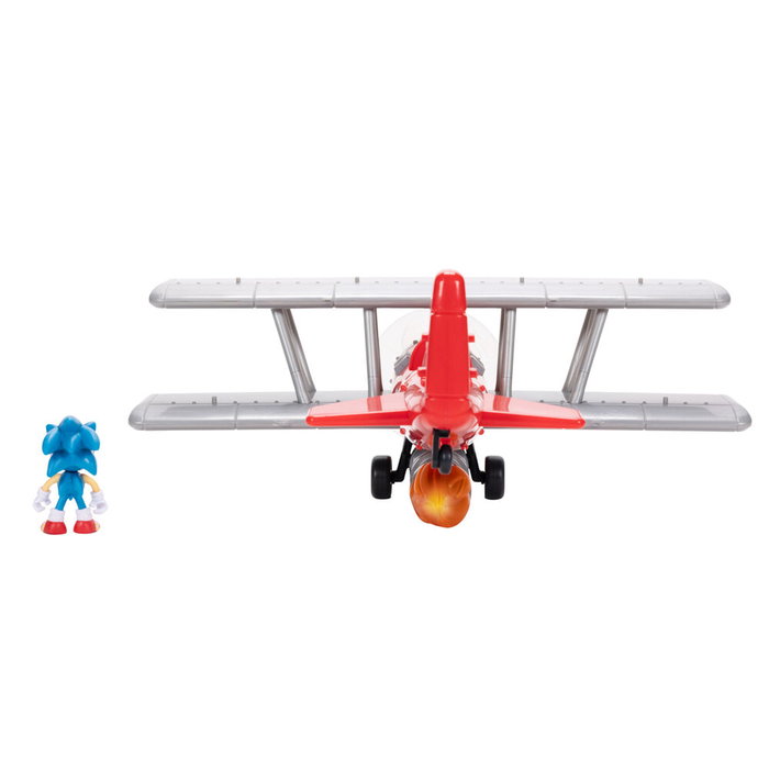 JAKKS PACIFIC Biplan Tornado de Sonic avec figurine de 6 cm