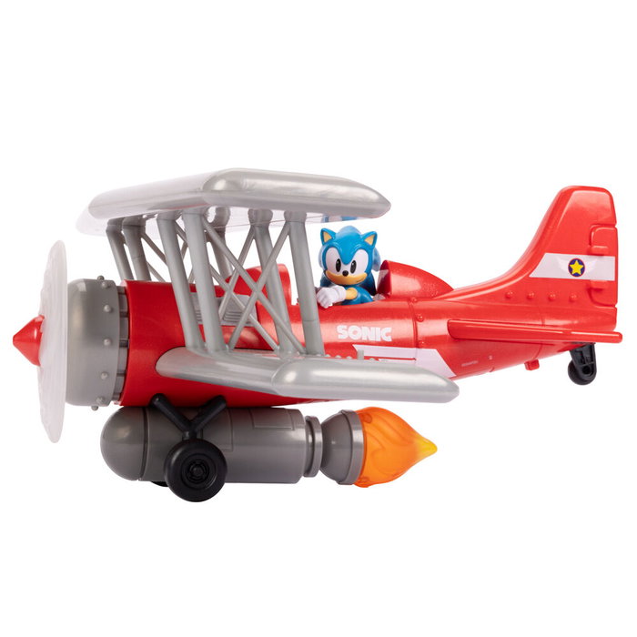 JAKKS PACIFIC Biplan Tornado de Sonic avec figurine de 6 cm