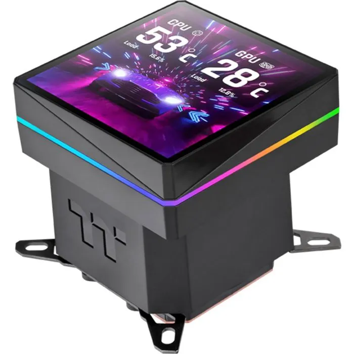Thermaltake Watercooling AIO CPU TH360 V3 Ultra A-RGB Sync CL-W474-PL12SW-A - Écran LCD 3,95" - Ventilateur ARGB 360mm - Compatible Intel LGA 1851/1700/115x et AMD AM5/AM4 - Noir