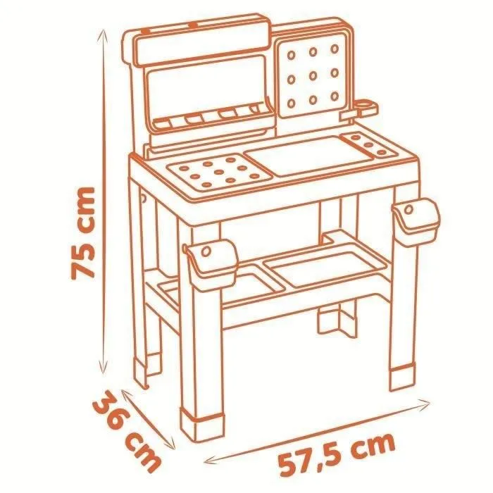 Smoby Etabli de bricolage Bricolo Pro Black+Decker pour enfant dès 3 ans avec 75 accessoires outils scie marteau tournevis visseuse - Fabrication française