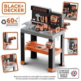 Smoby Etabli de bricolage Bricolo Pro Black+Decker pour enfant dès 3 ans avec 75 accessoires outils scie marteau tournevis visseuse - Fabrication française