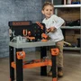Smoby Etabli de bricolage Bricolo Pro Black+Decker pour enfant dès 3 ans avec 75 accessoires outils scie marteau tournevis visseuse - Fabrication française