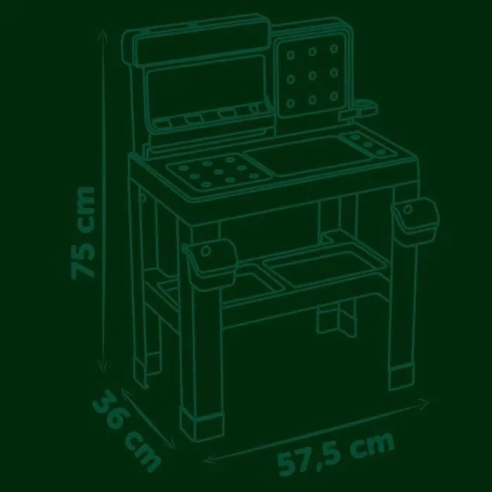 Smoby Etabli de bricolage Bricolo Pro Black+Decker pour enfant dès 3 ans avec 75 accessoires outils scie marteau tournevis visseuse - Fabrication française