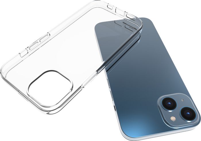 eSTUFF Coque INFINITE VIENNA pour iPhone 14 - TPU 100% recyclé transparent - Protection contre les chutes jusqu'à 1,2 m