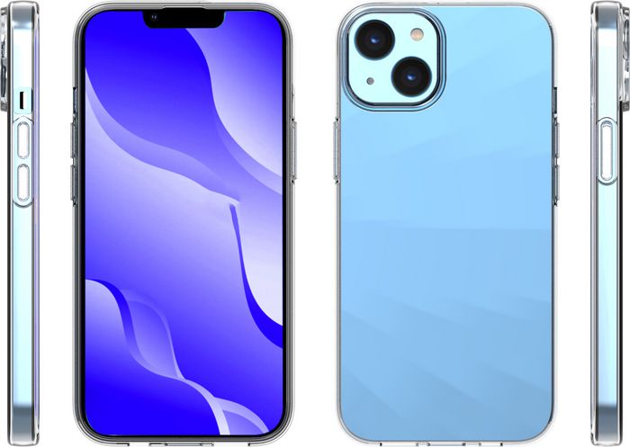 eSTUFF Coque INFINITE VIENNA pour iPhone 14 - TPU 100% recyclé transparent - Protection contre les chutes jusqu'à 1,2 m
