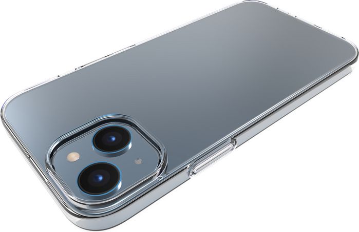 eSTUFF Coque INFINITE VIENNA pour iPhone 14 - TPU 100% recyclé transparent - Protection contre les chutes jusqu'à 1,2 m