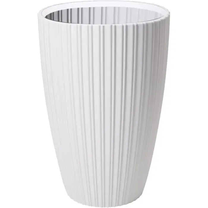 Garden ID Pot de fleurs FANCY - 40 x 58 cm - Blanc - Résistant au gel et aux UV - Pour intérieur, balcon ou jardin Garden ID Pot de fleurs FANCY - 40 x 58 cm - Blanc - Résistant au gel et aux UV - Pour intérieur, balcon ou jardin