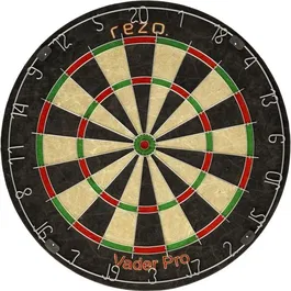 REZO VADER PRO Cible de Fléchettes Professionnelle en Fibres de Sisal avec 6 Fléchettes de Précision - Set Complet pour Jeu Intense