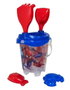 Unice - Cubo Playa Castillo Spiderman Transparent avec Crible, Pelle, Râteau et Moules - Jeu de Plage pour Enfant