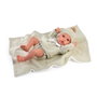 Muñecas Antonio Juan - Poupée bébé nouveau-né réaliste Erik avec toquilla et bonnet vert - Accessoire sucette inclus - Pour enfant +3 ans