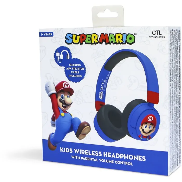 Bitty Boomers Casque Bluetooth Super Mario pour enfants