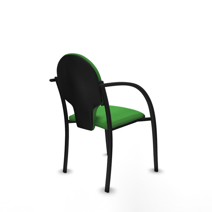 Piqueras Y Crespo Chaise Hellín en tissu vert avec bras fixes