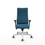 Piqueras Y Crespo Fauteuil Albacete Vert Pétrole avec Mécanisme Synchro et Base Blanche