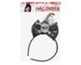 Diadème Halloween Papillon Métallisé Argenté avec Crâne pour Femme Adulte - Accessoire de Fête Déguisement Pirate Fantôme ou Squelette Élégant