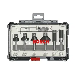 Bosch Professional Fraises à araser, chanfreiner et arrondir coffret 6 pièces queue 8 mm pour bois tendre et dur - 2607017469
