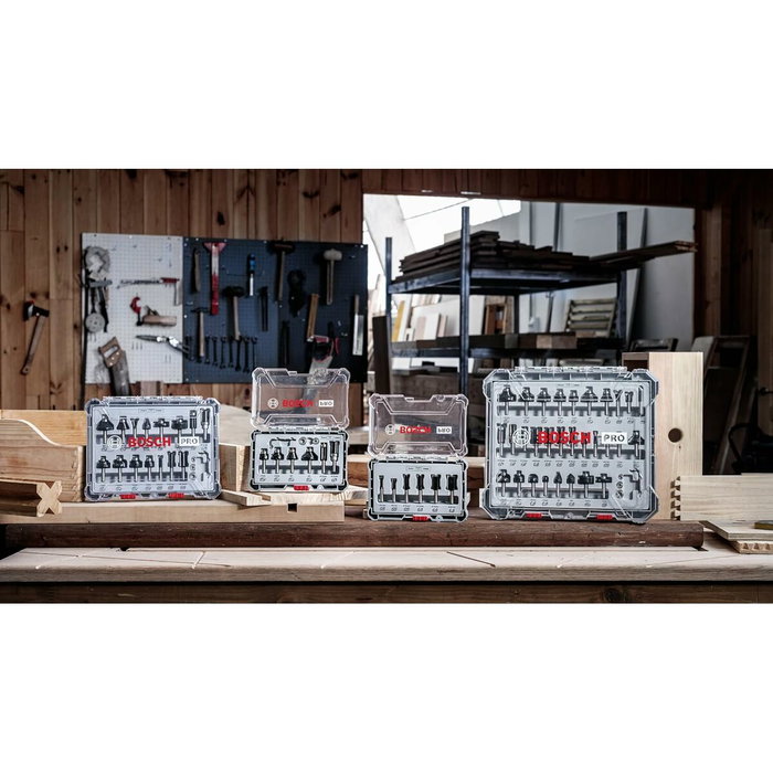 Bosch Professional Coffret de 6 fraises pour bois tendre et dur - Queue de 8 mm