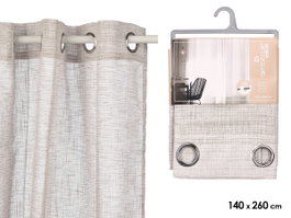 Giftdecor Rideau Gris à Rayures en Tissu Polyester 24 x 5 x 36 cm (Set de 6)