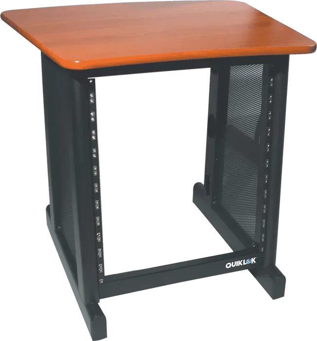 QUIKLOK Soporte Rack 12U avec Bandeja Supérieure - Acero, 90 kg, Cerisier