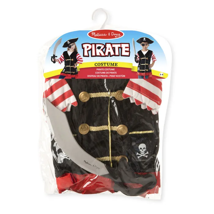 Melissa & Doug Déguisement de Pirate avec Accessoires - Veste, Chapeau, Épée et Cache-œil