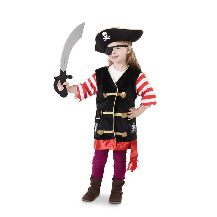 Melissa & Doug Déguisement de Pirate avec Accessoires - Veste, Chapeau, Épée et Cache-œil