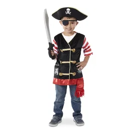 Melissa & Doug Déguisement de Pirate avec Accessoires - Veste, Chapeau, Épée et Cache-œil