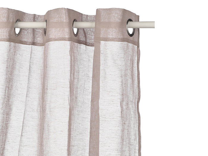 Giftdecor Rideau Gris Transparent 140 x 260 cm, Tissu en Polyester et Lin (Set de 6)