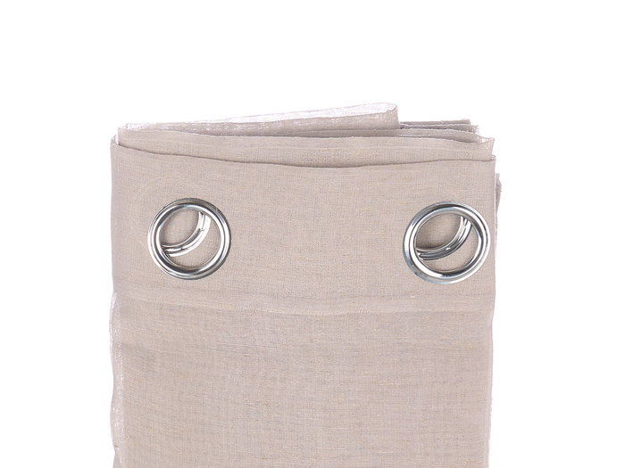 Giftdecor Rideau Gris Transparent 140 x 260 cm, Tissu en Polyester et Lin (Set de 6)