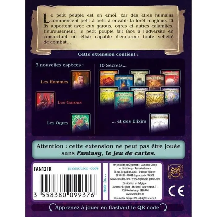 Asmodee - Jeu d'ambiance Fantasy 2 Extension - Jeu de cartes avec 3 nouvelles factions (Ogres, Loups-garous, Humains) - Version française
