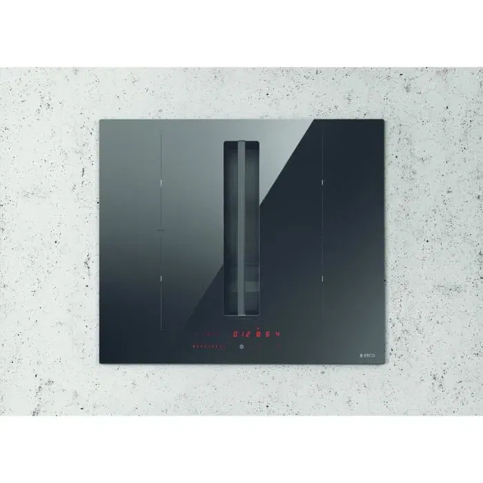 Elica NikolaTesla Fit BL/A/60 - Plaque à induction aspirante 4 feux, 60 cm x 51.5 cm, noir