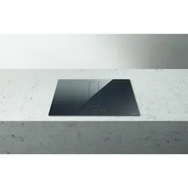 Elica NikolaTesla Fit BL/A/60 - Plaque à induction aspirante 4 feux, 60 cm x 51.5 cm, noir