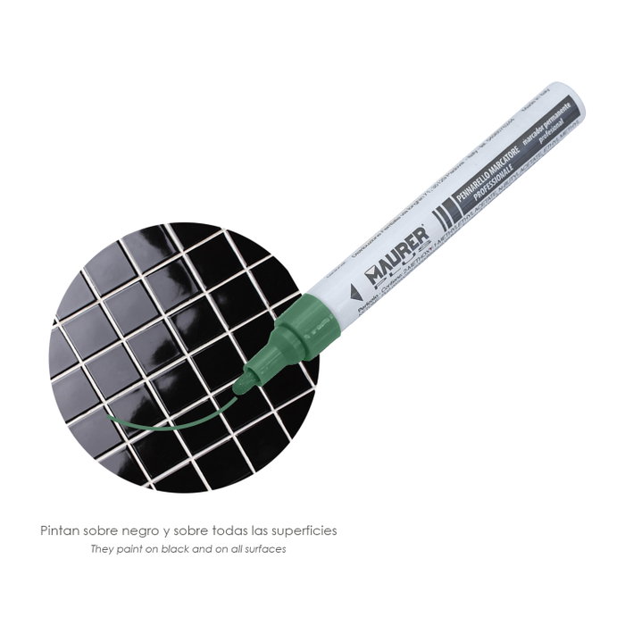 MAURER Rotulador Marcador Obra Profesional Pintura Permanente Verde