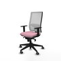 PIQUERAS Y CRESPO Chaise de bureau Horna Rose et Blanche avec mécanisme synchrone