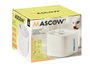 Mascow Fontaine pour animal de compagnie 19,5x13,5x19,5 cm en plastique blanc 3L avec filtrage silencieux et indicateur de niveau d'eau (Set de 4)